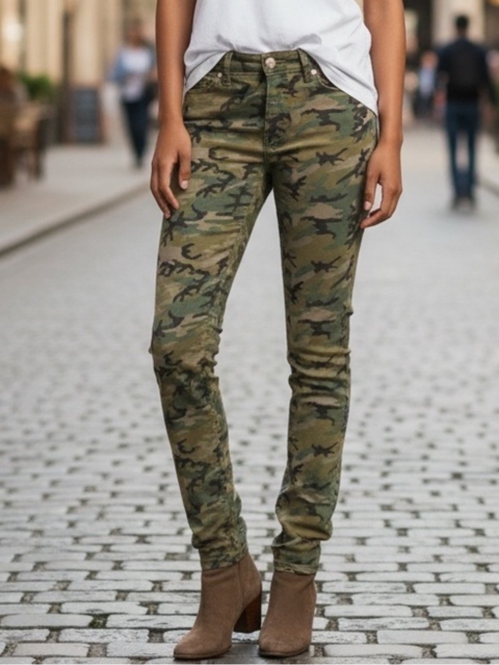 Tory Burch Camouflage Cotton Blend Super Skinny Jeans Pants Sz. 30